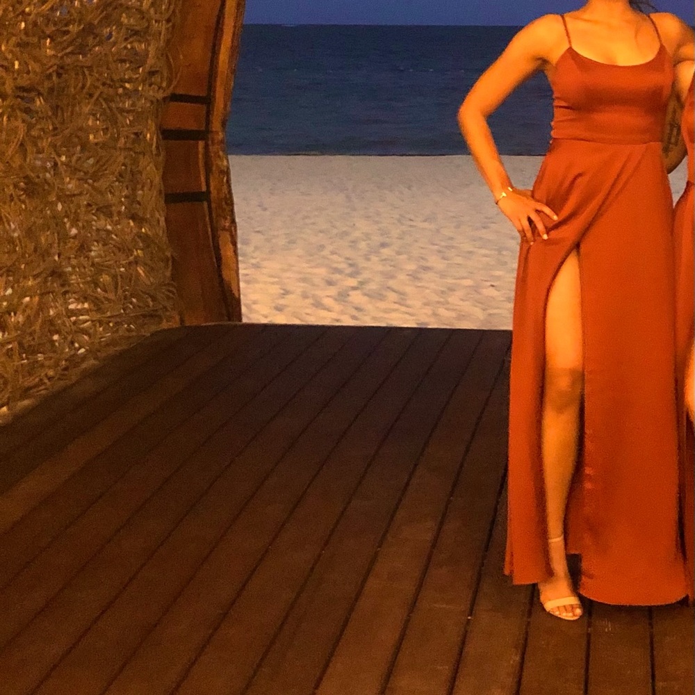 Satin Bridesmaid dress (cinnamon)